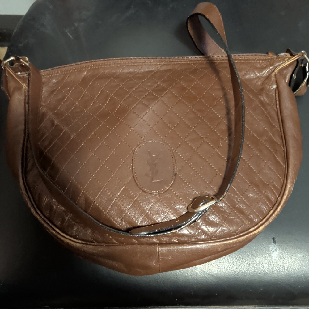YSL Brown Quilted Leather Shoulder Bag - Picture 2 of 11